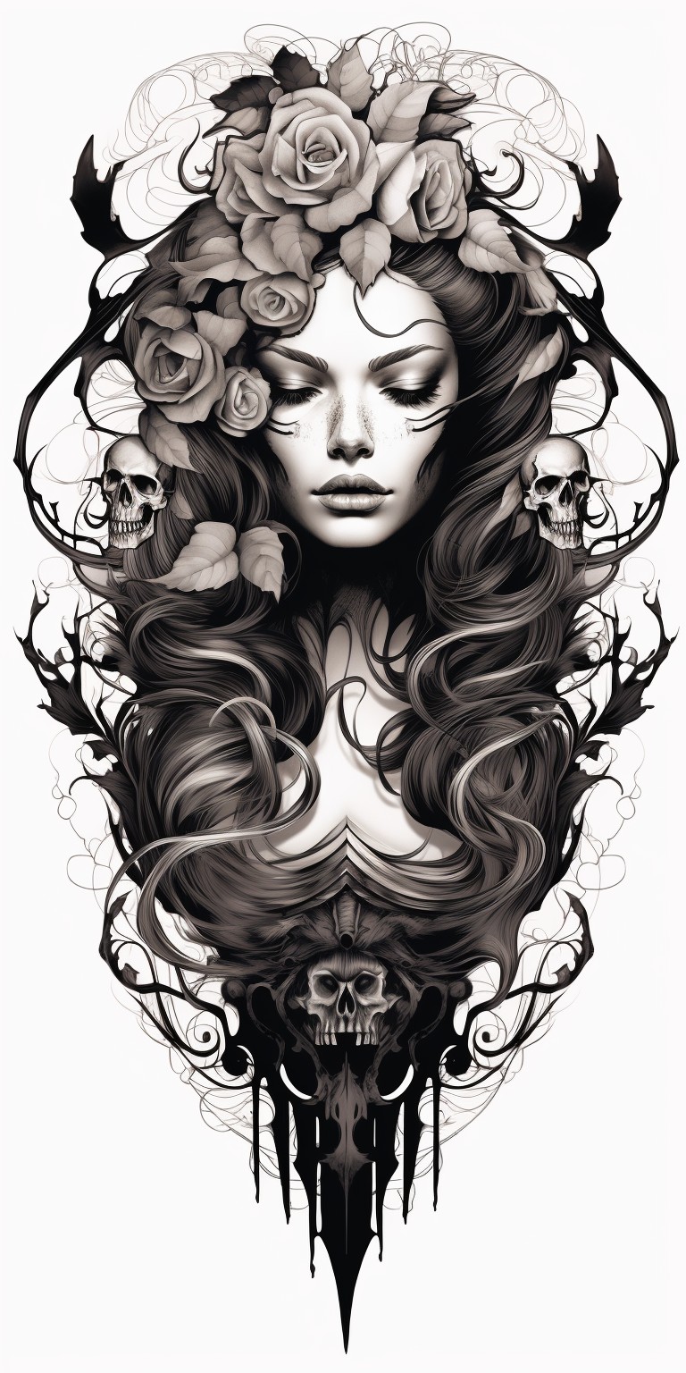 Lilith - tatoo inspirace via AI Midjourney 34