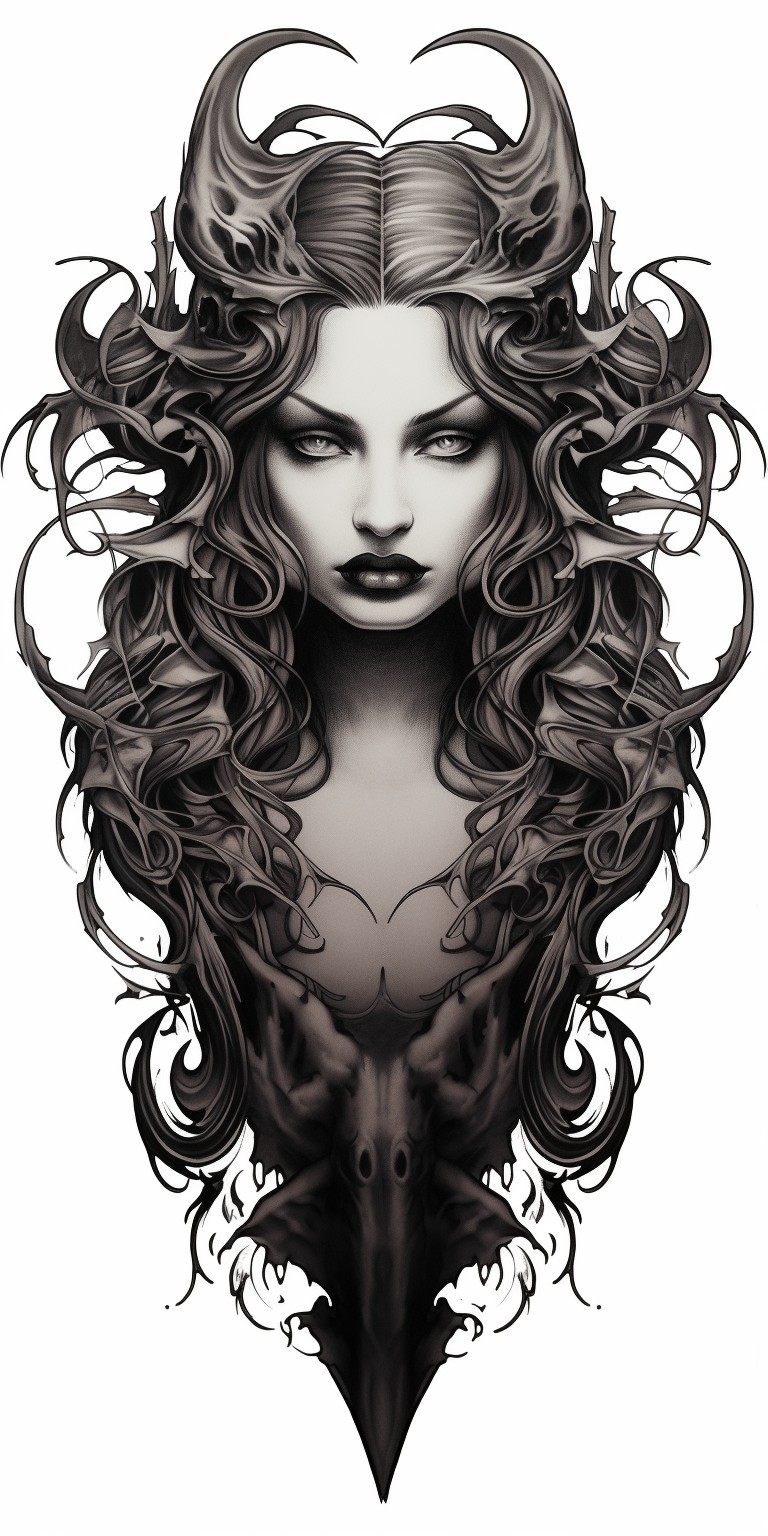 Lilith - tatoo inspirace via AI Midjourney 32
