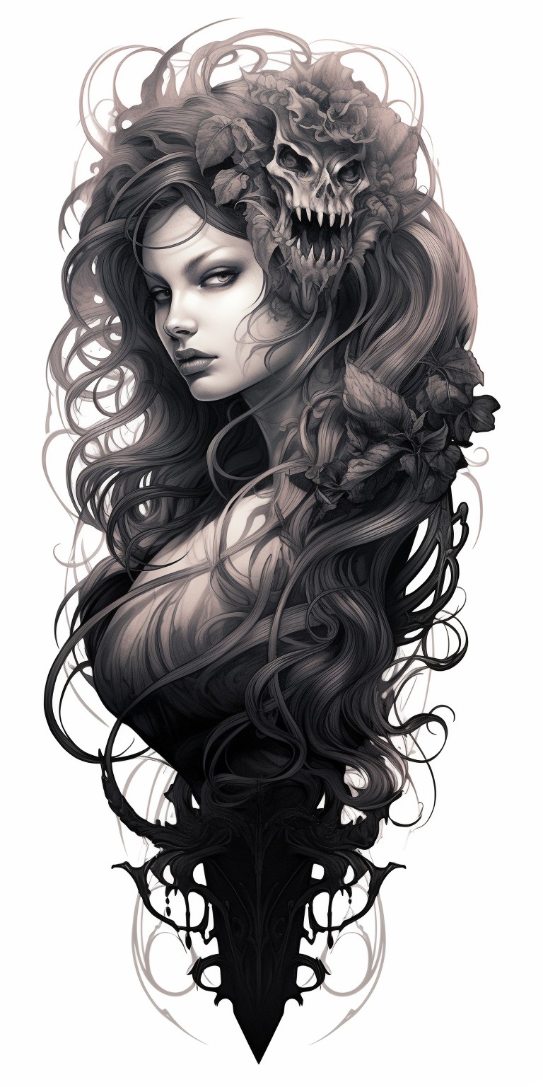 Lilith - tatoo inspirace via AI Midjourney 33