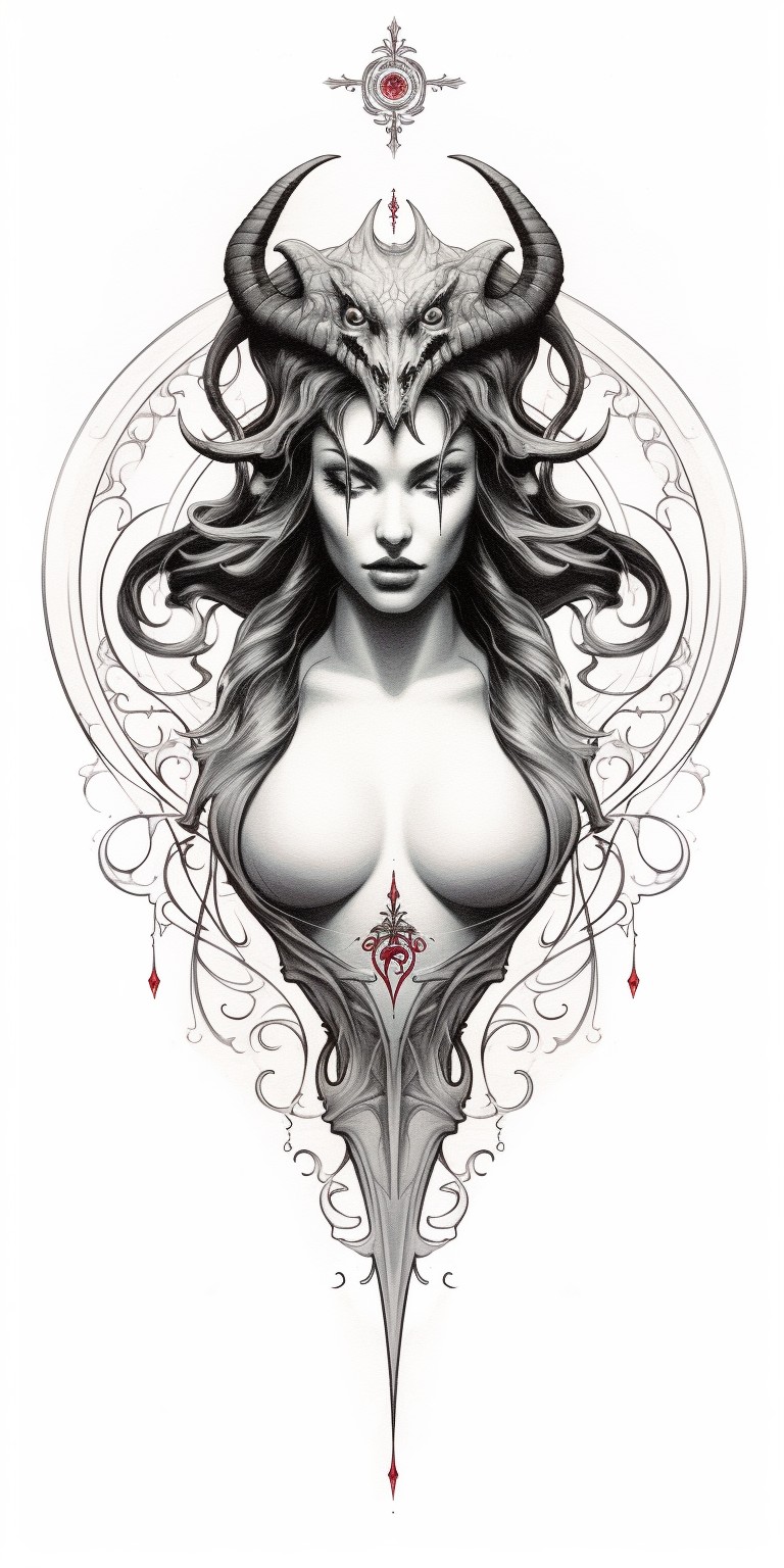 Lilith - tatoo inspirace via AI Midjourney 31