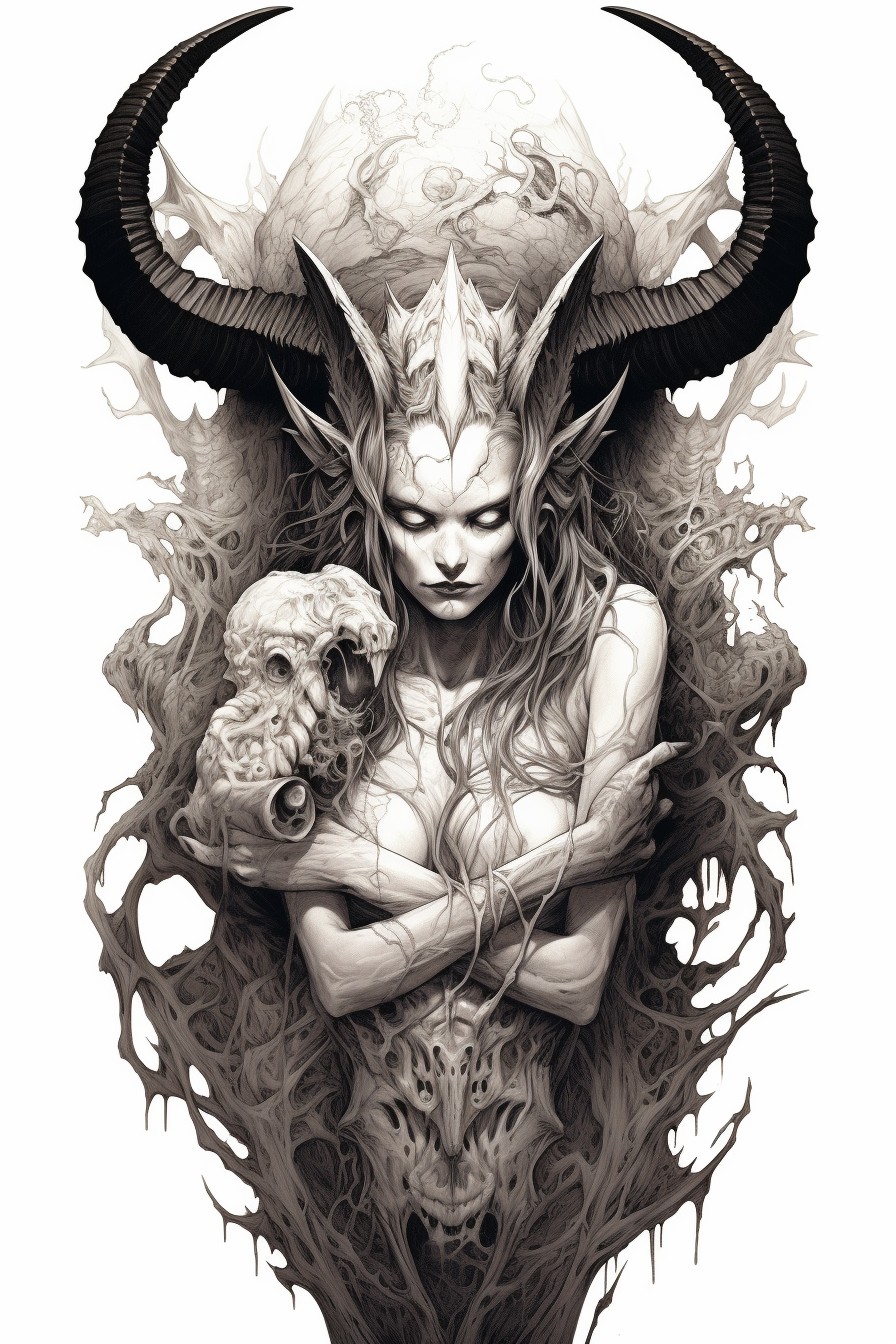 Lilith - tatoo inspirace via AI Midjourney 21