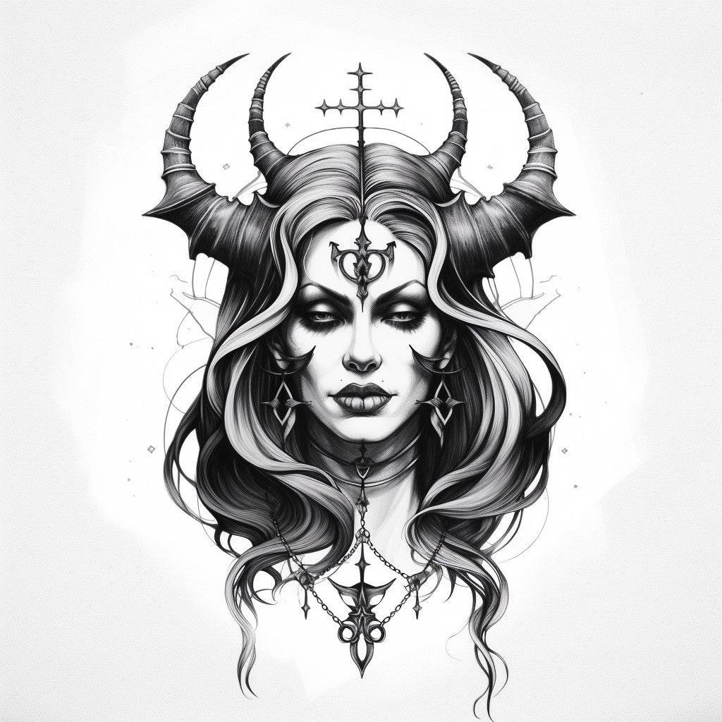 Lilith - tatoo inspirace via AI Midjourney 5