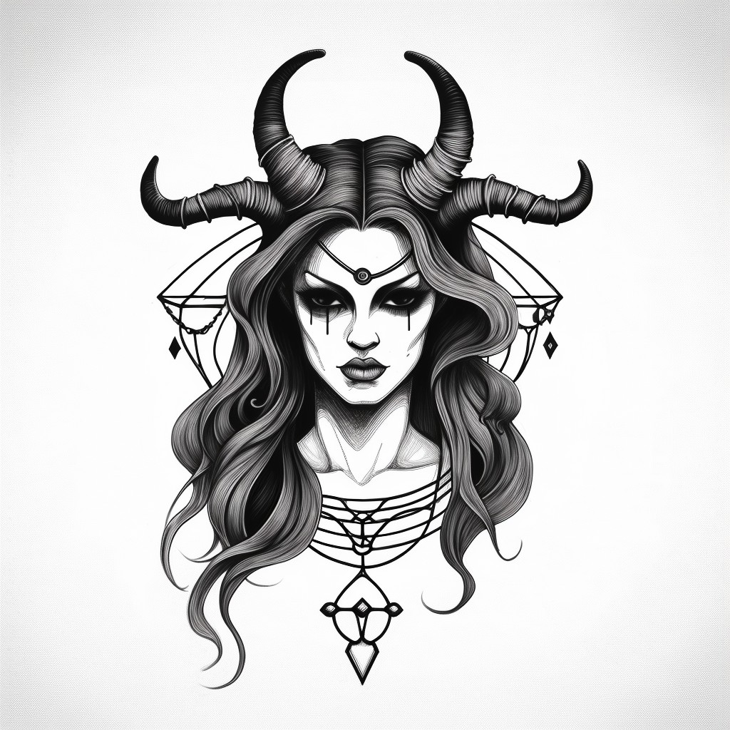 Lilith - tatoo inspirace via AI Midjourney 2
