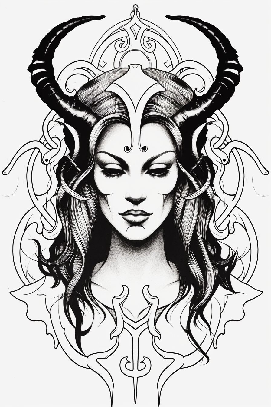 Lilith - tatoo inspirace via AI Midjourney 1