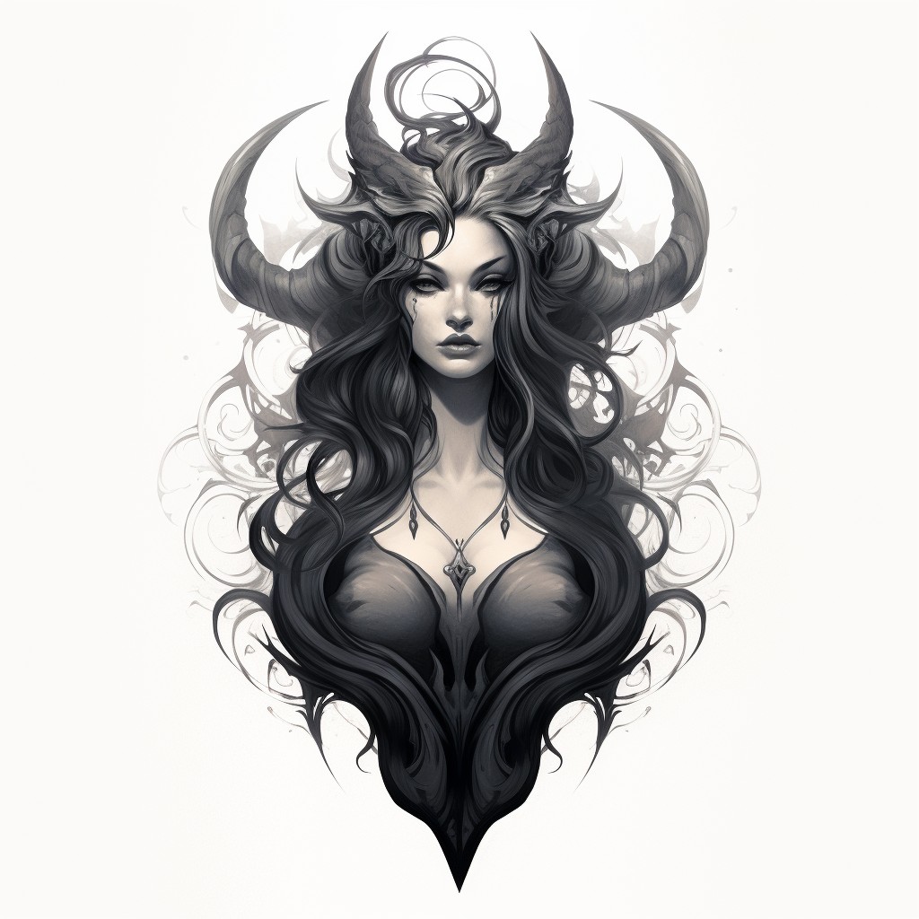 Lilith - tatoo inspirace via AI Midjourney 29
