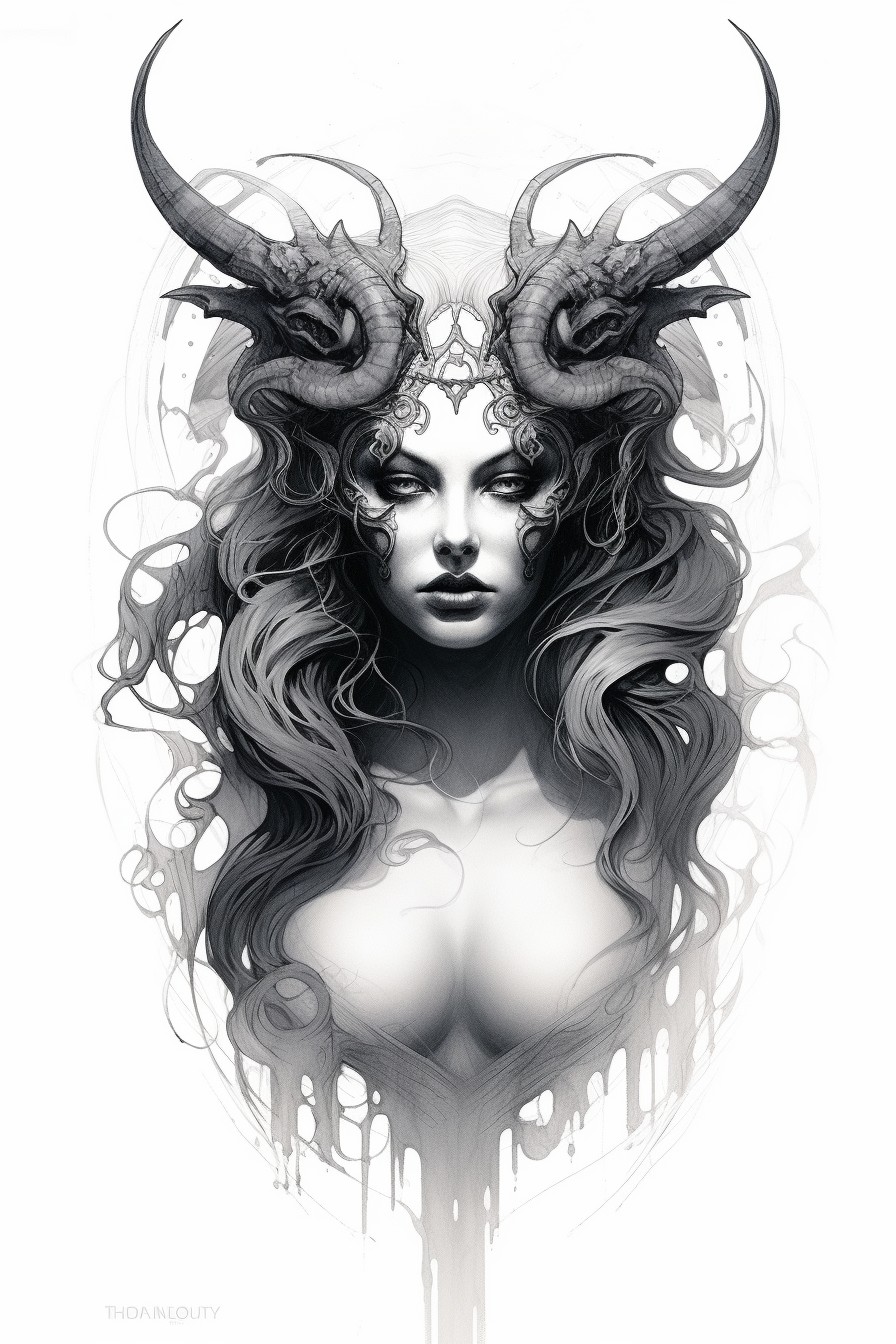 Lilith - tatoo inspirace via AI Midjourney 17