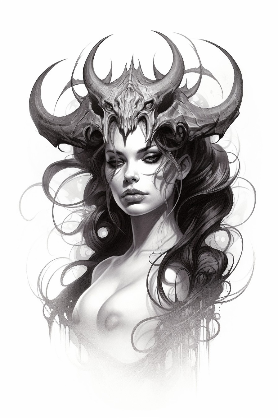 Lilith - tatoo inspirace via AI Midjourney 19