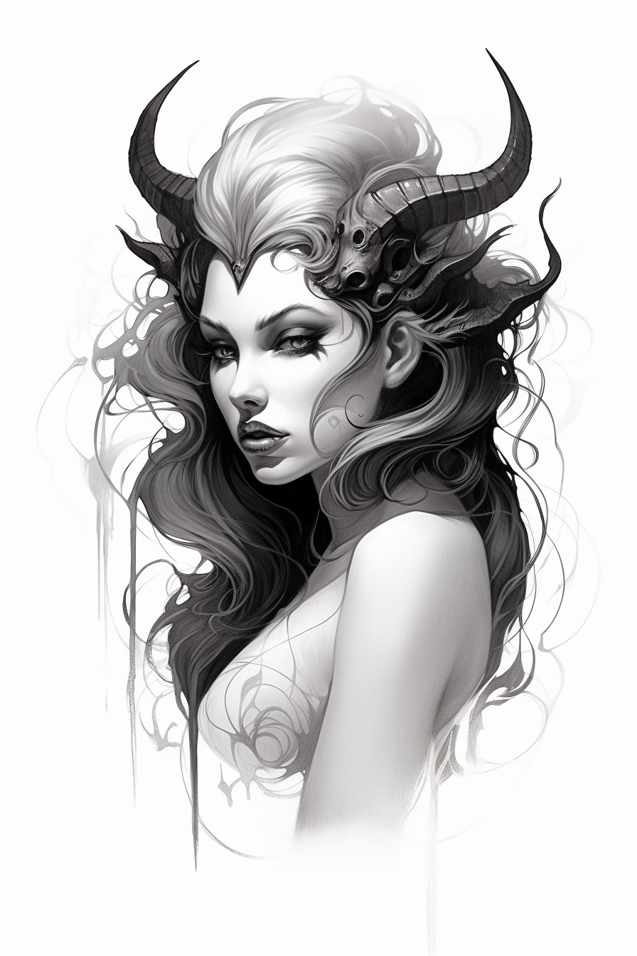 Lilith - tatoo inspirace via AI Midjourney 11